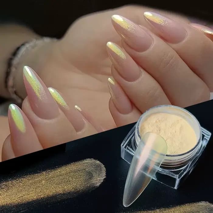 Aurora – poudre à ongles rose, miroirs à paillettes, Pigment à frotter blanc, couleur métallique, vernis Gel pour Nail Art, poussière chromée, décoration de manucure
