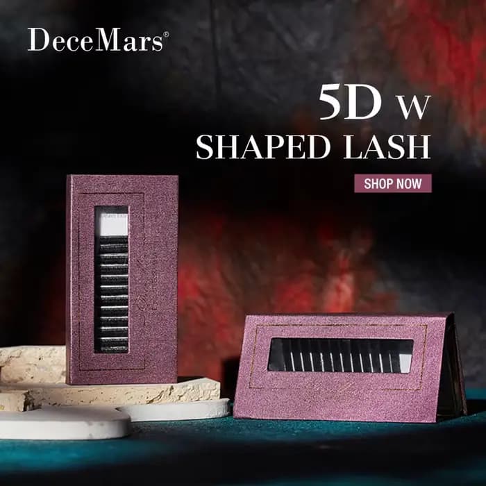 DeceMars 5D - Extension de cils en forme de W (12 lignes/plateau) pour le maquillage