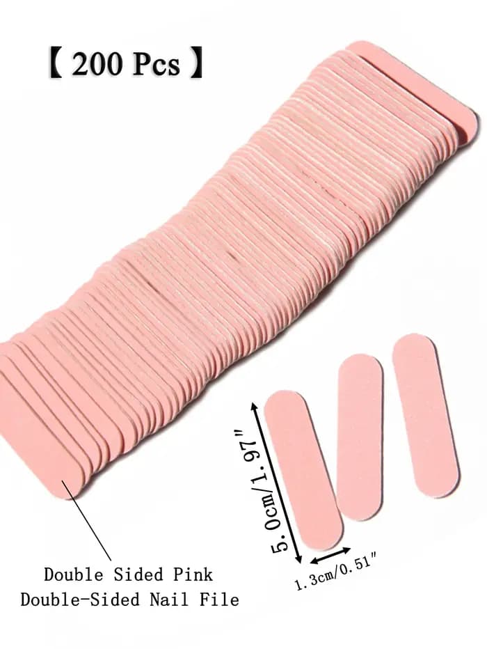 15 à 500 mini-limes à ongles roses double face en émeri pour manucure