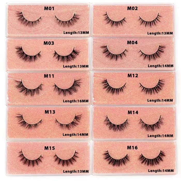 LEHUAMAO Maquiagem cils courts en vison naturel cils vaporeux moelleux Volume 12mm-15mm faux cils Ex