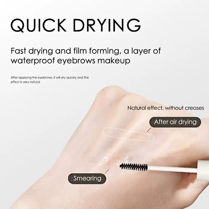 QIBEST Gel de sourcils liquide de coiffage Gel fixe Transparent incolore Gel de maquillage de réparation