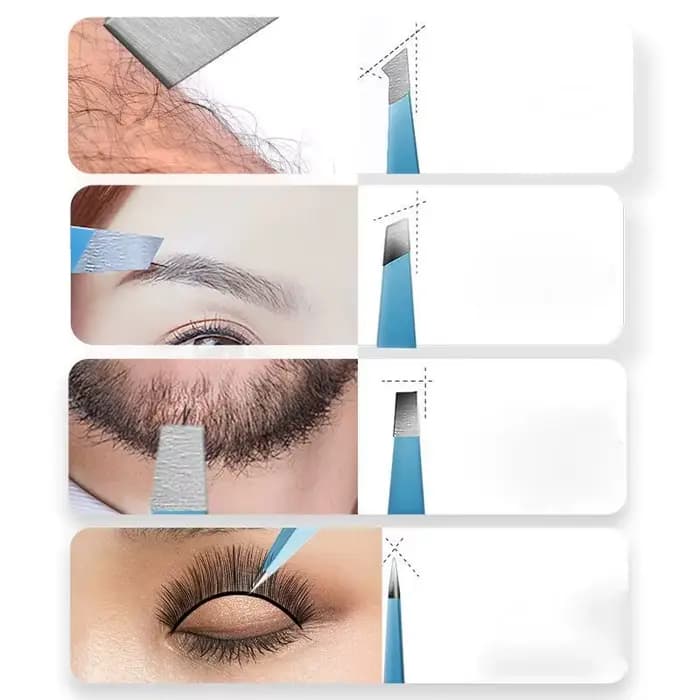 EyeblogugTweezer-Pince à épiler inclinée en acier inoxydable