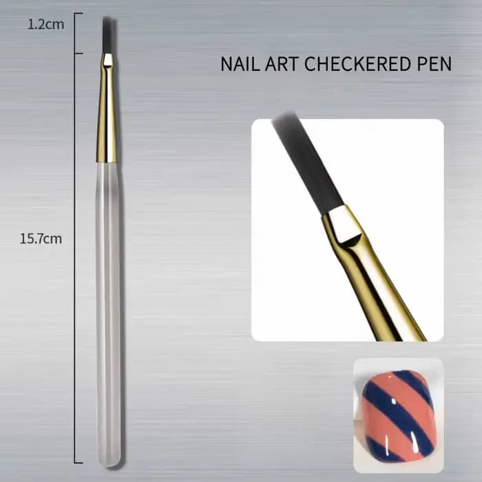Ensemble de pinceaux pour Nail Art à carreaux français, stylo à dessin à motif de grille de ligne po