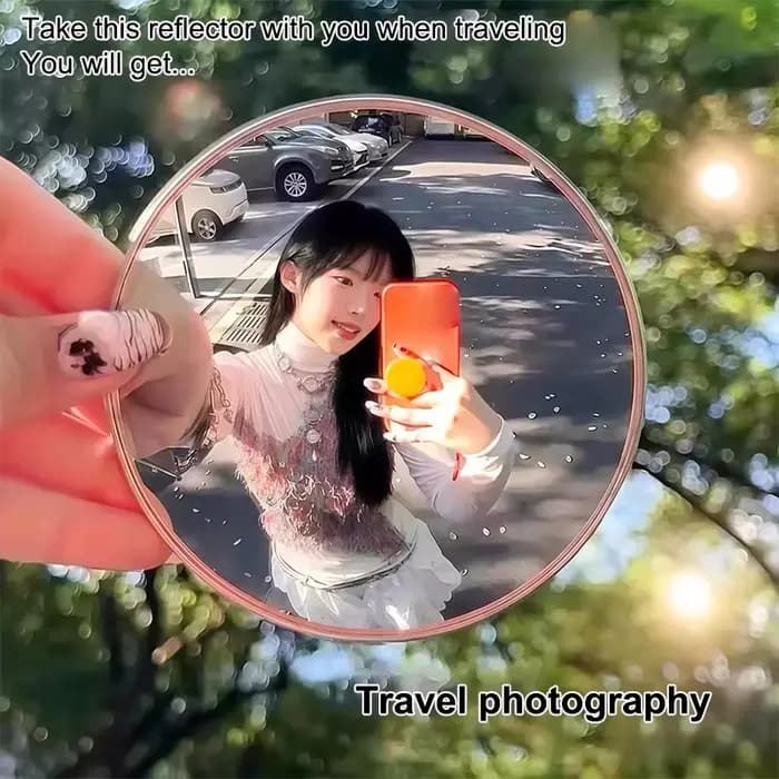 Mini miroir rond réfléchissant pour photos de voyage