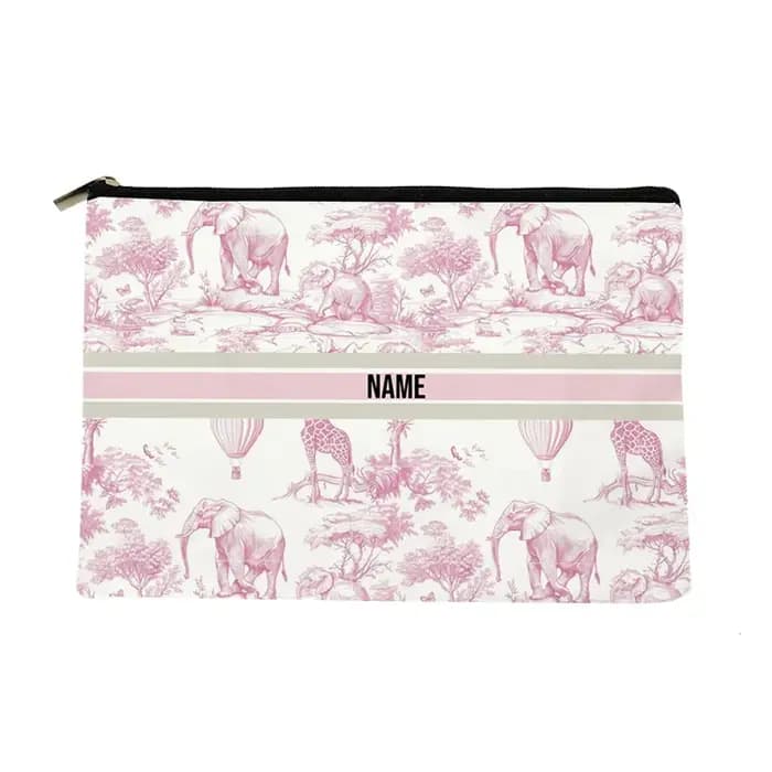 Toile De Jouy rouge française personnalisée avec sac De maquillage à motif
