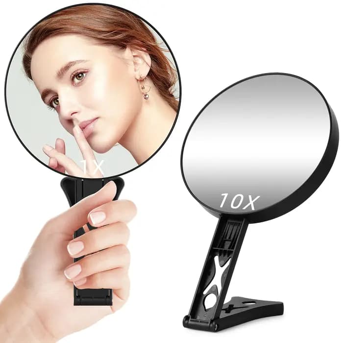 Miroir grossissant 10X pour le voyage avec poignée