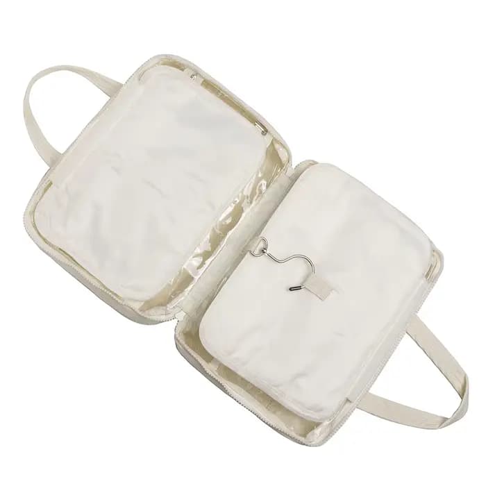 Trousse de toilette, pochette de rangement portable à suspendre avec crochet