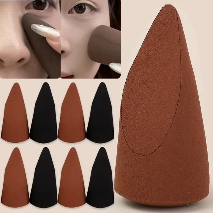 Lot de 4 éponges de maquillage coniques et à surface coupée