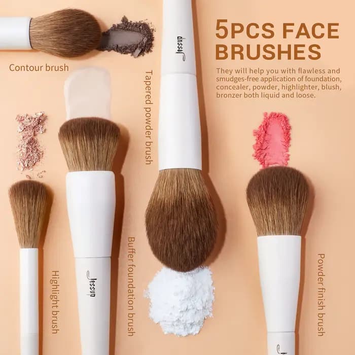 Jessup pinceaux de maquillage 10-14pc ensemble de pinceaux de maquillage fond de teint synthétique p