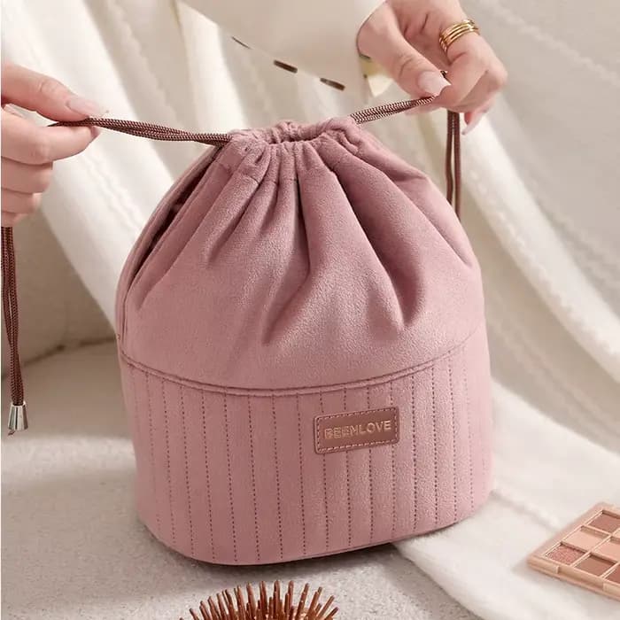 Trousse de maquillage imperméable en velours