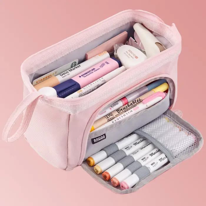 Grande trousse à crayons mignonne pour étudiants, grande trousse à stylos, boîte de rangement, fourn