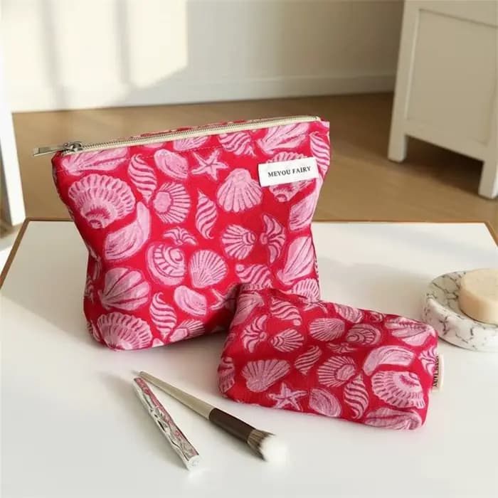 Sac de maquillage imprimé coquillage