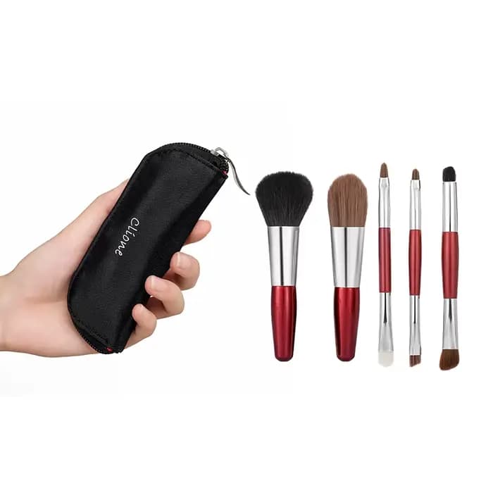 Mini ensemble de pinceaux de maquillage à poils naturels