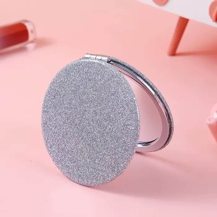 Miroir de maquillage rond pliable à paillettes