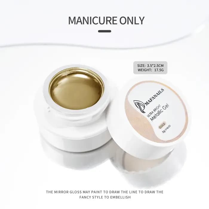 1 boîte de vernis à ongles Gel métallique effet miroir doré