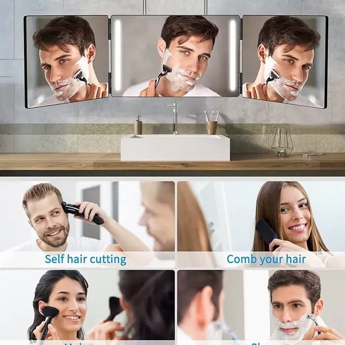Miroir 3 voies avec LED