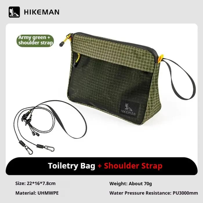 HIKEMAN trousse de toilette voyage cosmétique stockage organisateur pochette pour Camping randonnée cyclisme Pack extérieur étanche sac de lavage UHMWPE