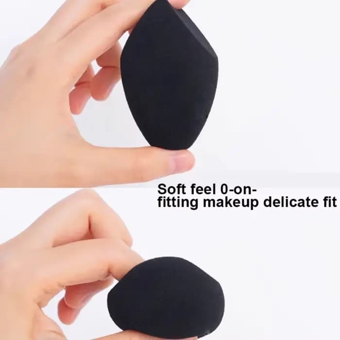 2 éponges de maquillage noires en forme d'œuf – Sans latex