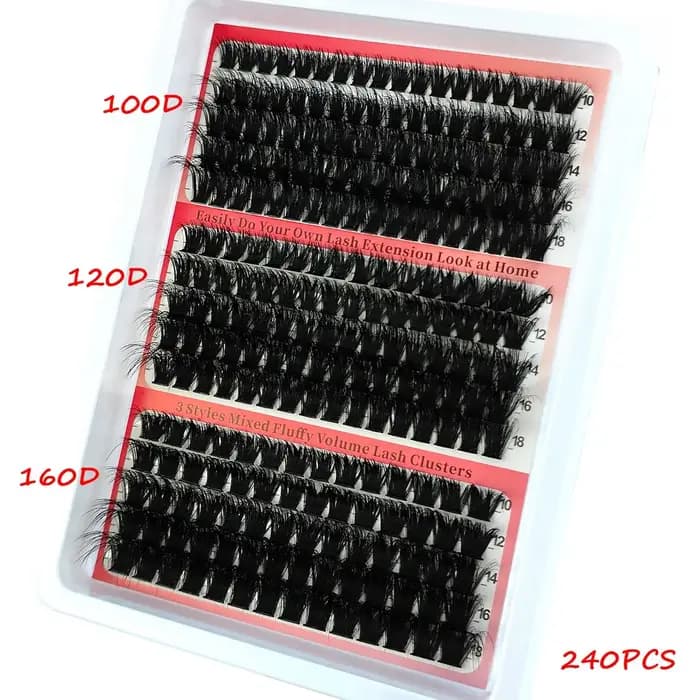 Nouveau 15 rangées bricolage 5D grappes de cils moelleux 60D-200D