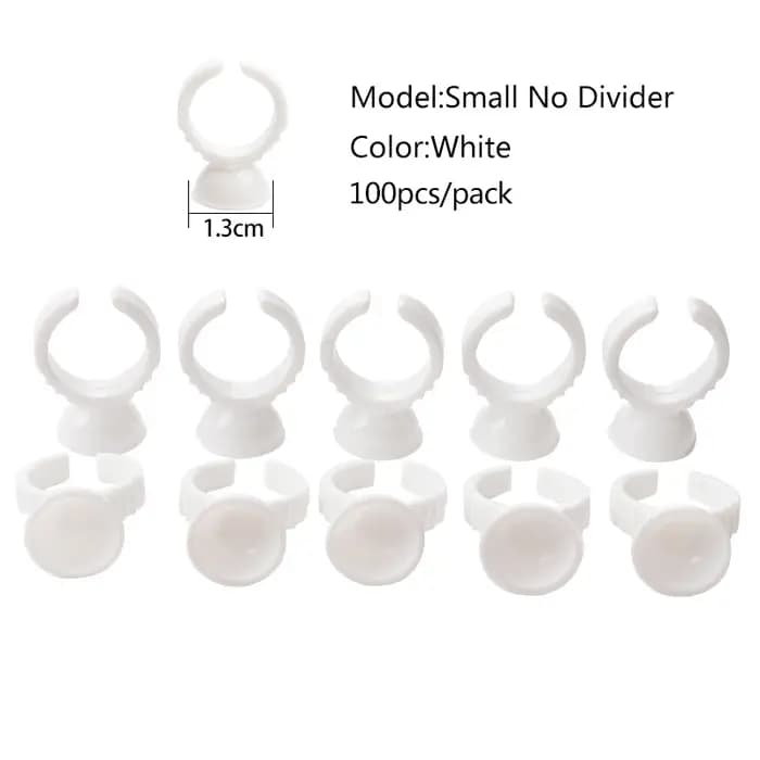 100 pièces jetables faux cils colle anneau tasse adhésif palette pour Extension