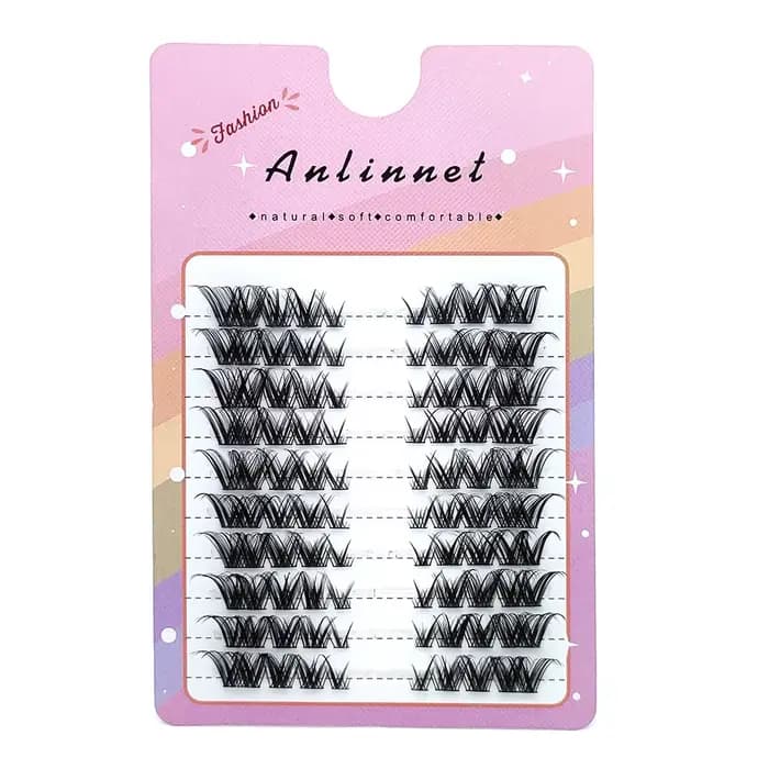 Fox faux cils 1 boîte de 80 faisceaux Mink extensions de cils rouleau naturel faux cils 3D russe 8 -