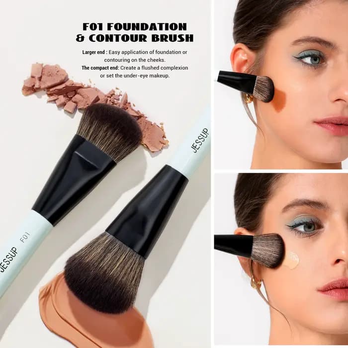 Jessup – ensemble de pinceaux de maquillage pour le visage, 2/3/5 pièces, pinceaux de maquillage à D