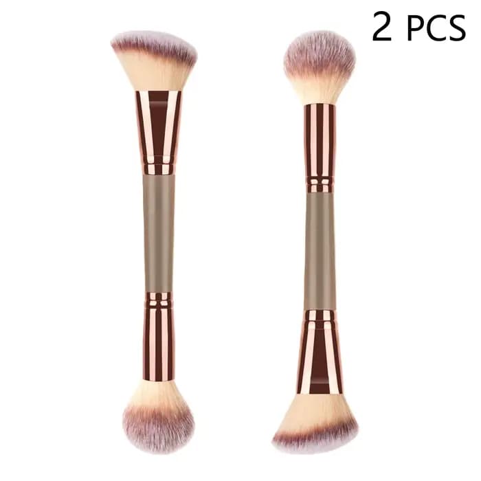 2 pinceaux de maquillage à double extrémité pour mélanger les liquides, les poudres et les crèmes –