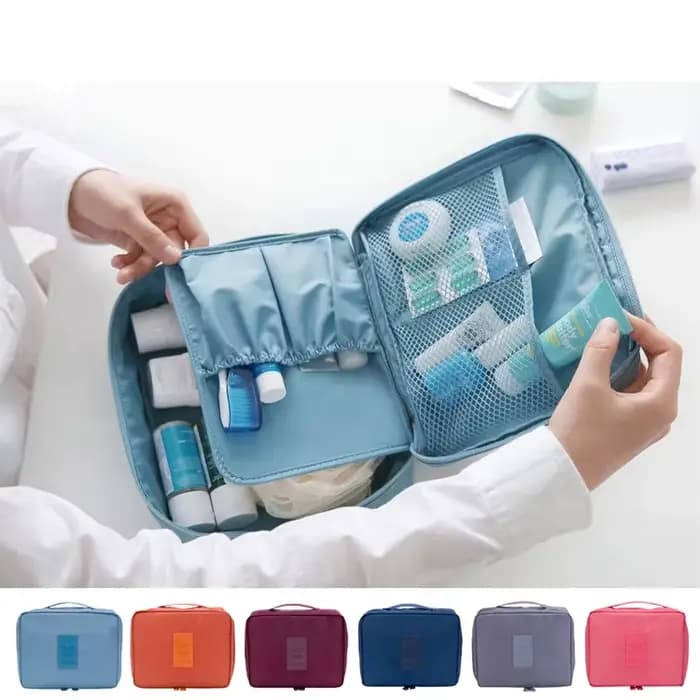 Trousse de maquillage de voyage portable pour femmes, trousse cosmétique multifonctionnelle, étuis de maquillage étanches, trousse de toilette à plusieurs compartiments