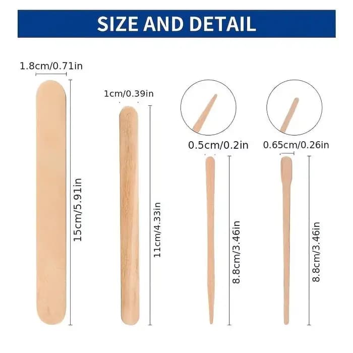 500 pièces femme en bois épilation bâton jetable épilation spatule cire bâtons bois visage sourcils