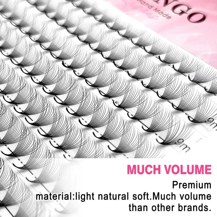 CoMango 300Fans préfabriqués volume fans vison vaporeux base pointue cils extension 3D / 6D / 10D /