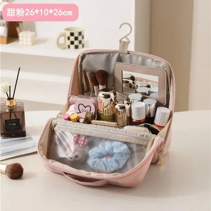 Sac de rangement pour cosmétiques avec miroir intégré