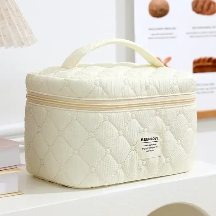 Trousse de Maquillage Matelassurera en Coton pour Femme