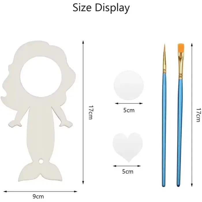 Miroir sirène rond en bois fait à la main pour enfants
