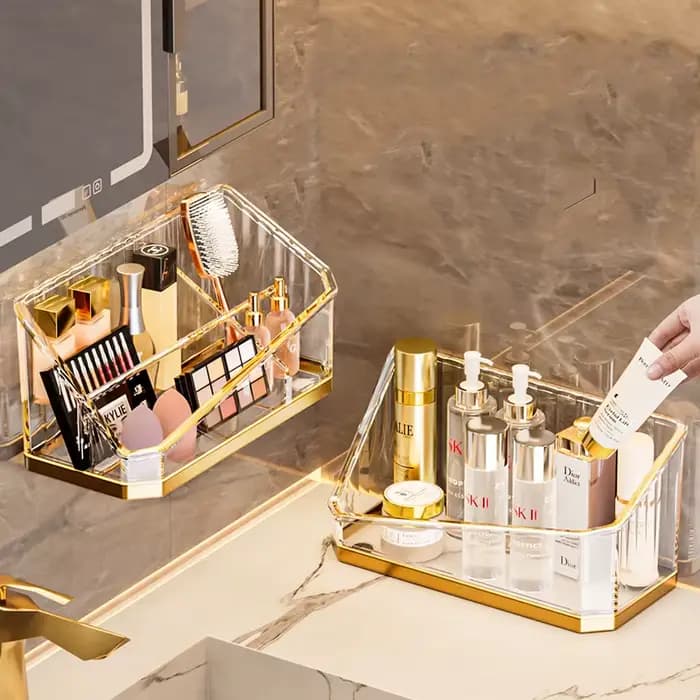 Organisateur de maquillage de luxe pour bureau et salle de bain