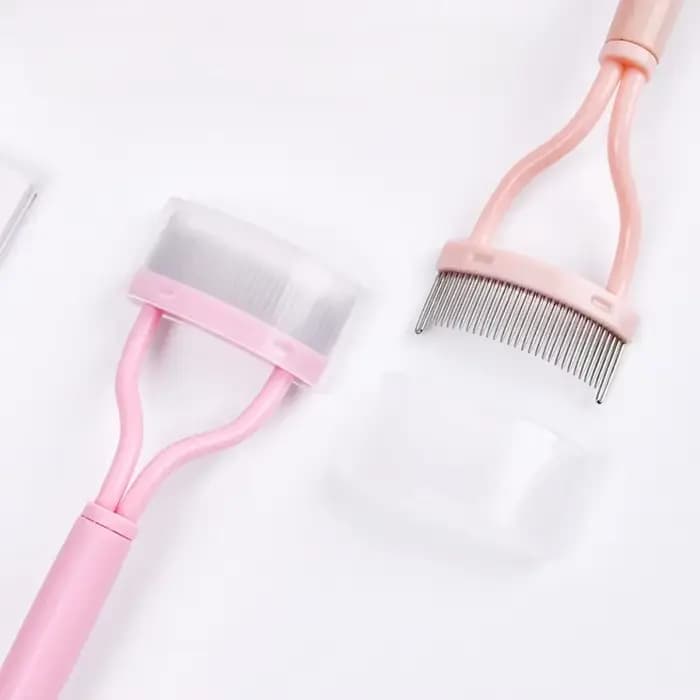 Séparateur de cils pliant 2 en 1, dents métalliques droites, recourbe-cils, brosse, peigne, Mascara,