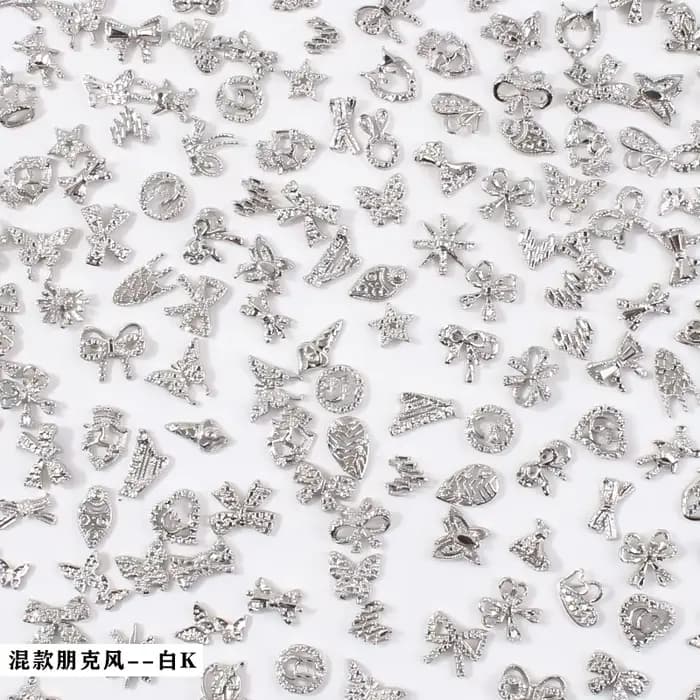 Breloques pour ongles en alliage papillon 3D, 50/60 pièces/lot, bijoux Design avec nœud papillon, lu