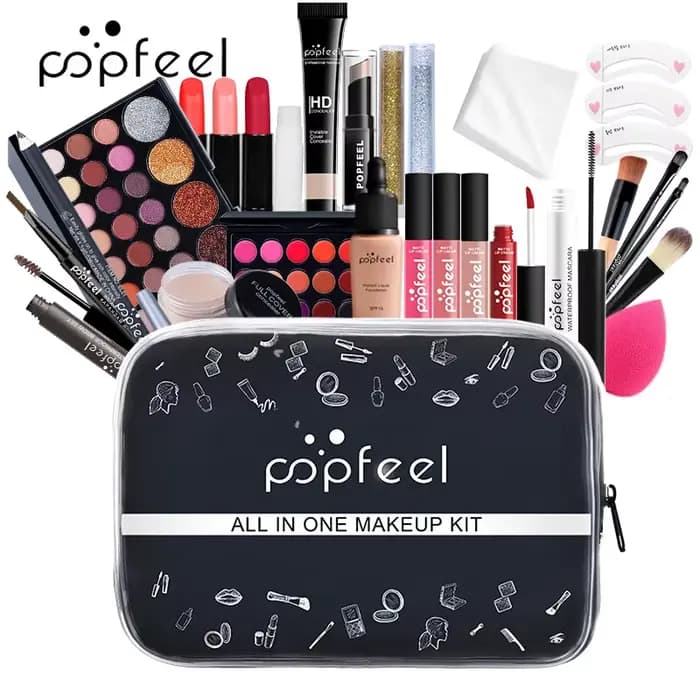 POPFEEL-Kit de Maquillage Tout-en-Un pour Femme, Ensemble Complet, avec Fard à Paupières, Eyelblogue