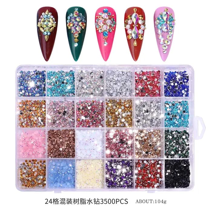 Kit de strass ronds en résine à fond plat
