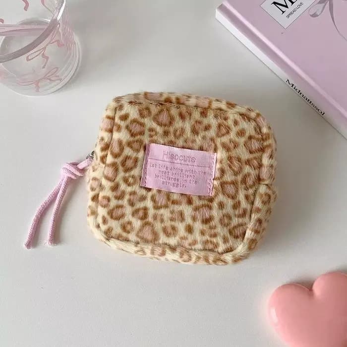 Sac à stylos sac de papeterie léopard avec lanière coeur d'amour trousse à crayons léopard coréen po