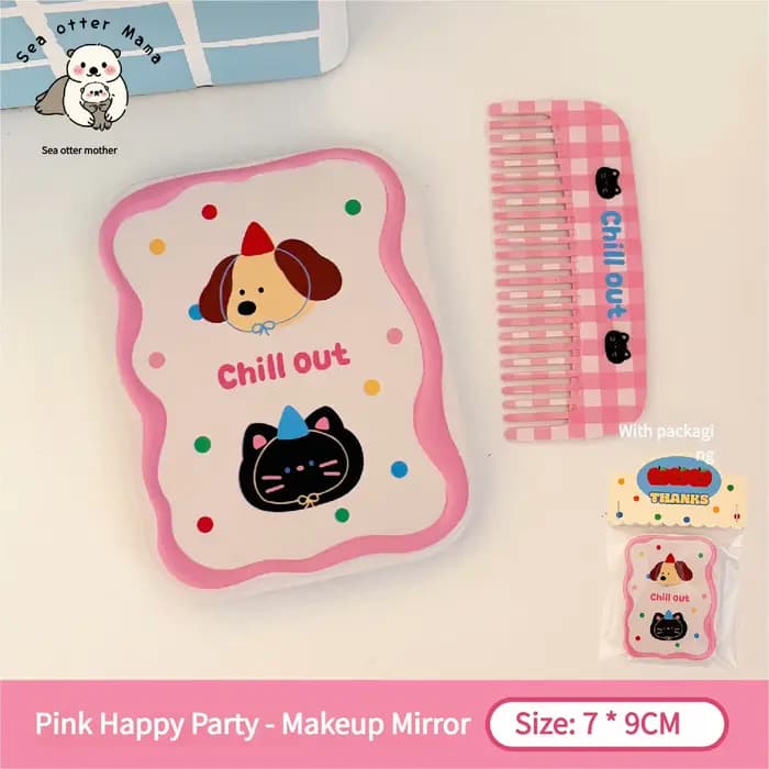 Petit miroir mignon, mini miroir de maquillage portable pour fille, miroir de maquillage pliable, pe