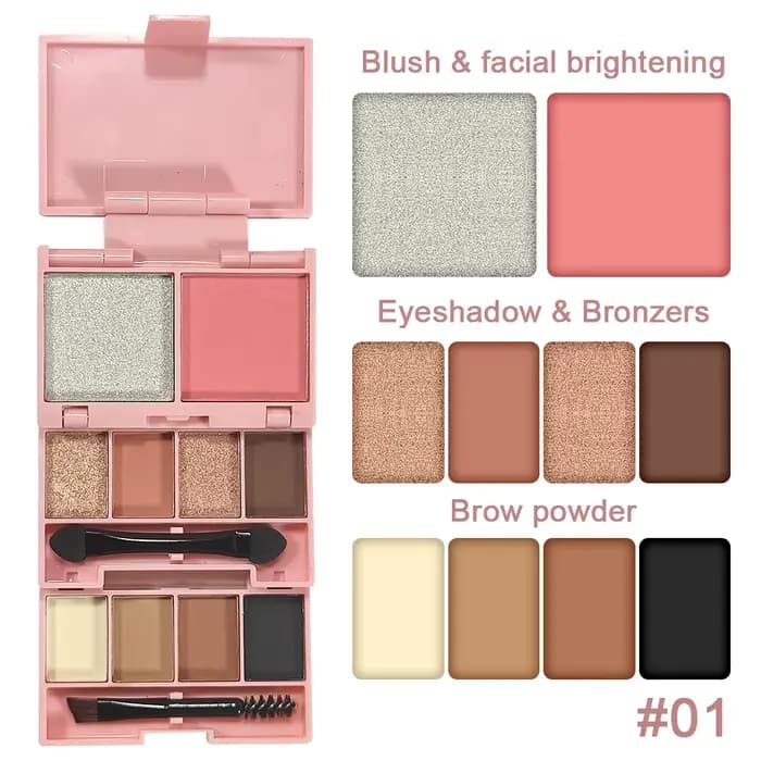 Palette de maquillage enchanteur 6 couleurs, palette combinée pliable, palette complète portable pou