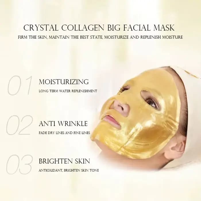 10 pièces cristal collagène or masques faciaux beauté soins de la peau grand masque Anti-âge hydrata