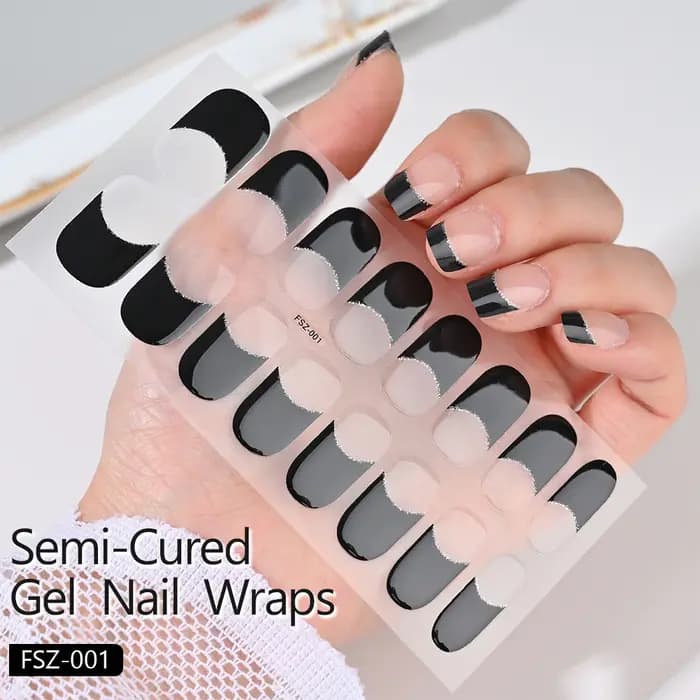 1 feuille d'autocollants pour ongles en Gel durci