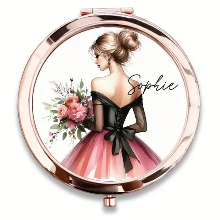 Miroir de maquillage personnalisé avec lettres
