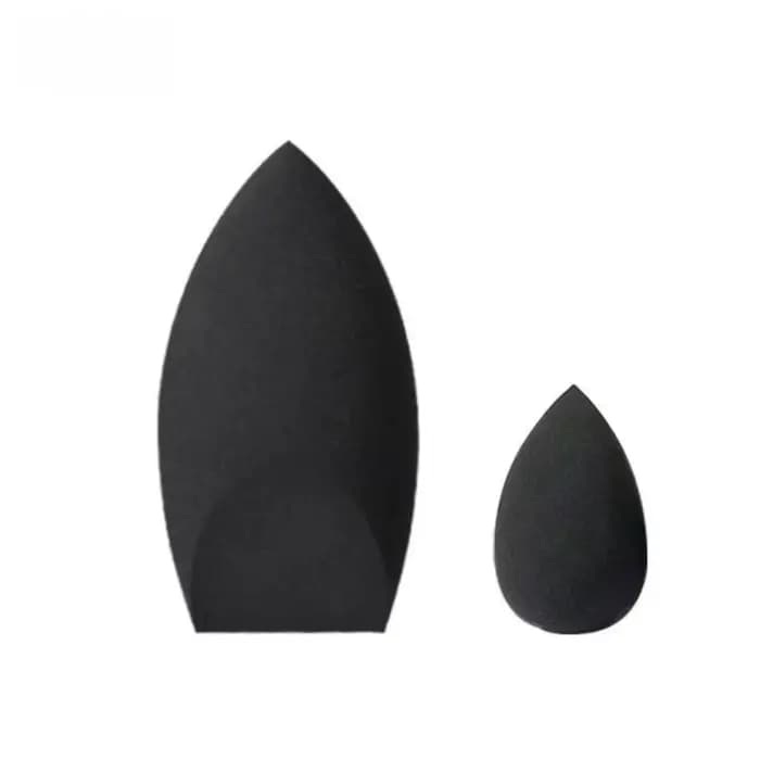 2 éponges de maquillage noires en forme d'œuf – Sans latex, réutilisables, pour un fond de teint, un
