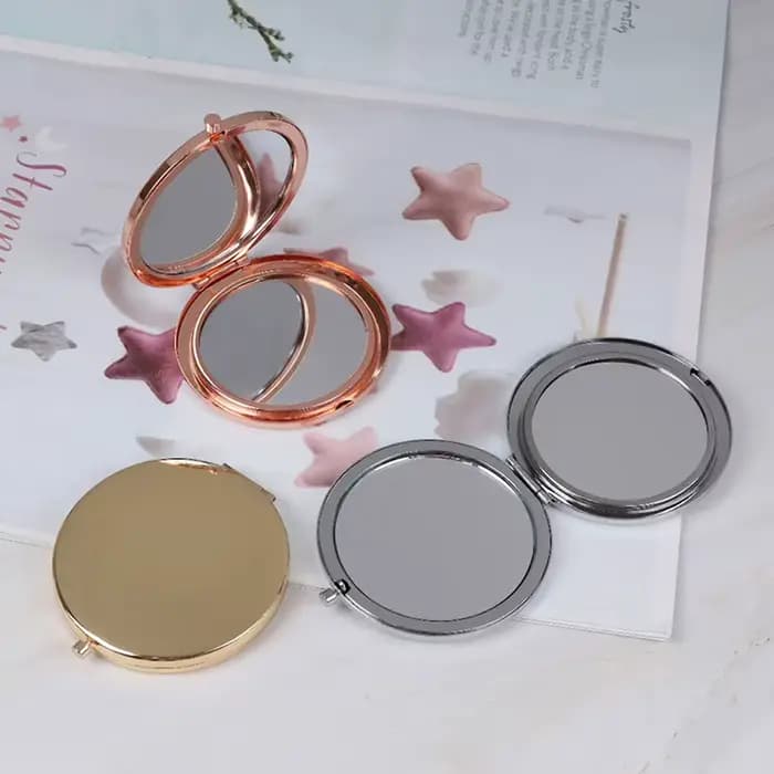 Miroir de Poche Pliable en Alliage Vintage pour Maquillage