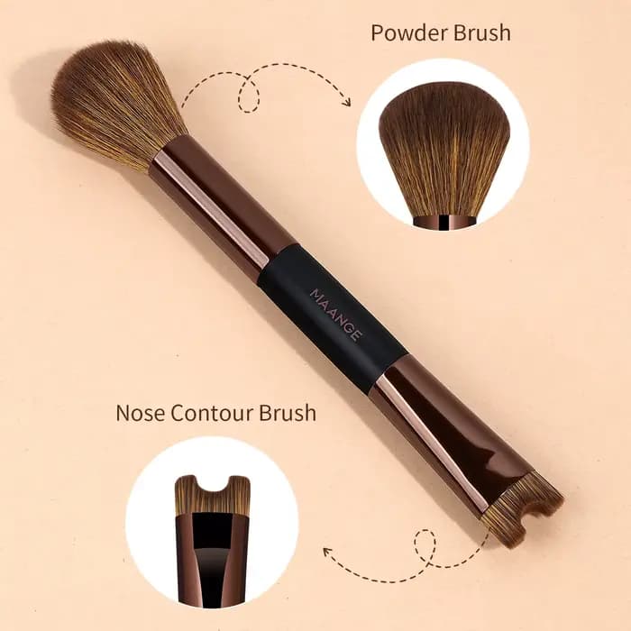 MAANGE Double tête fond de teint Contour du nez pinceau de maquillage en forme de U Modification fac