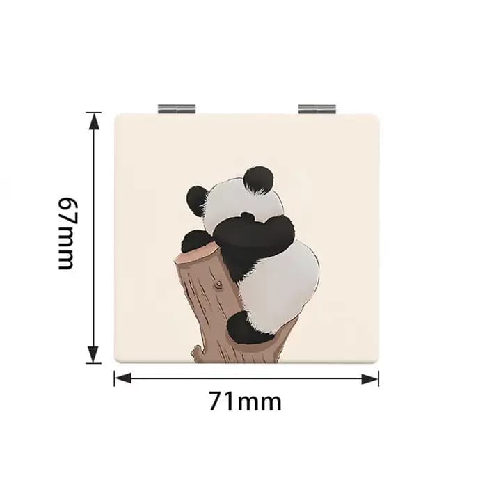 Mini Miroir de Maquillage Pliable en Cuir PU