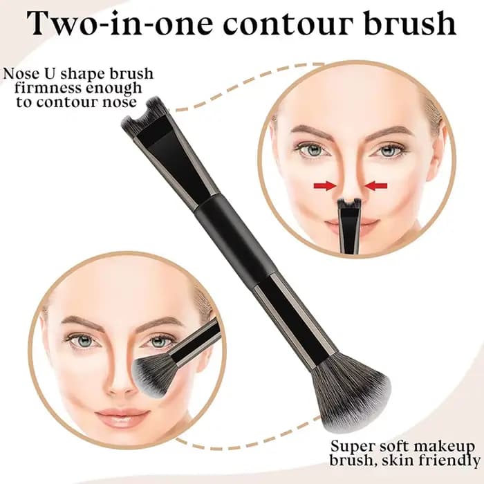 Pinceau de maquillage en forme de U pour Contour du nez