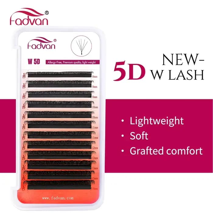 FADVAN 5D cils en forme de W ventilateurs de Volume préfabriqués naturels C/D/L/M Curl W forme Exten